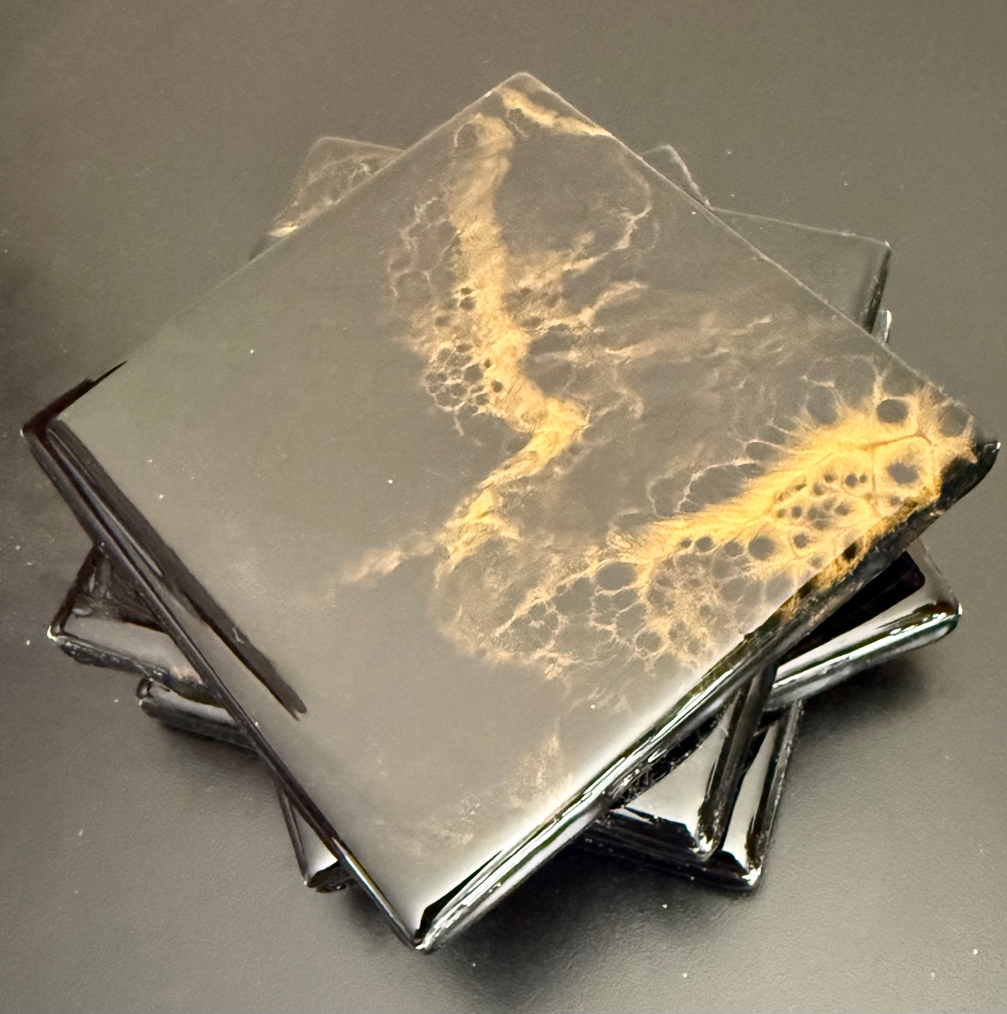 Coasters - vibrant gold and black