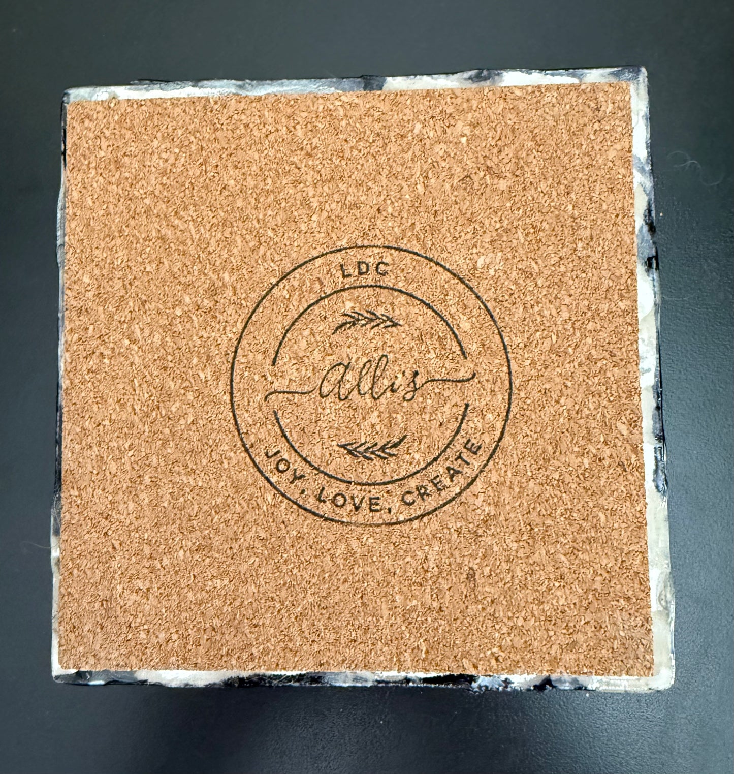 Coasters - black, silver and pearl