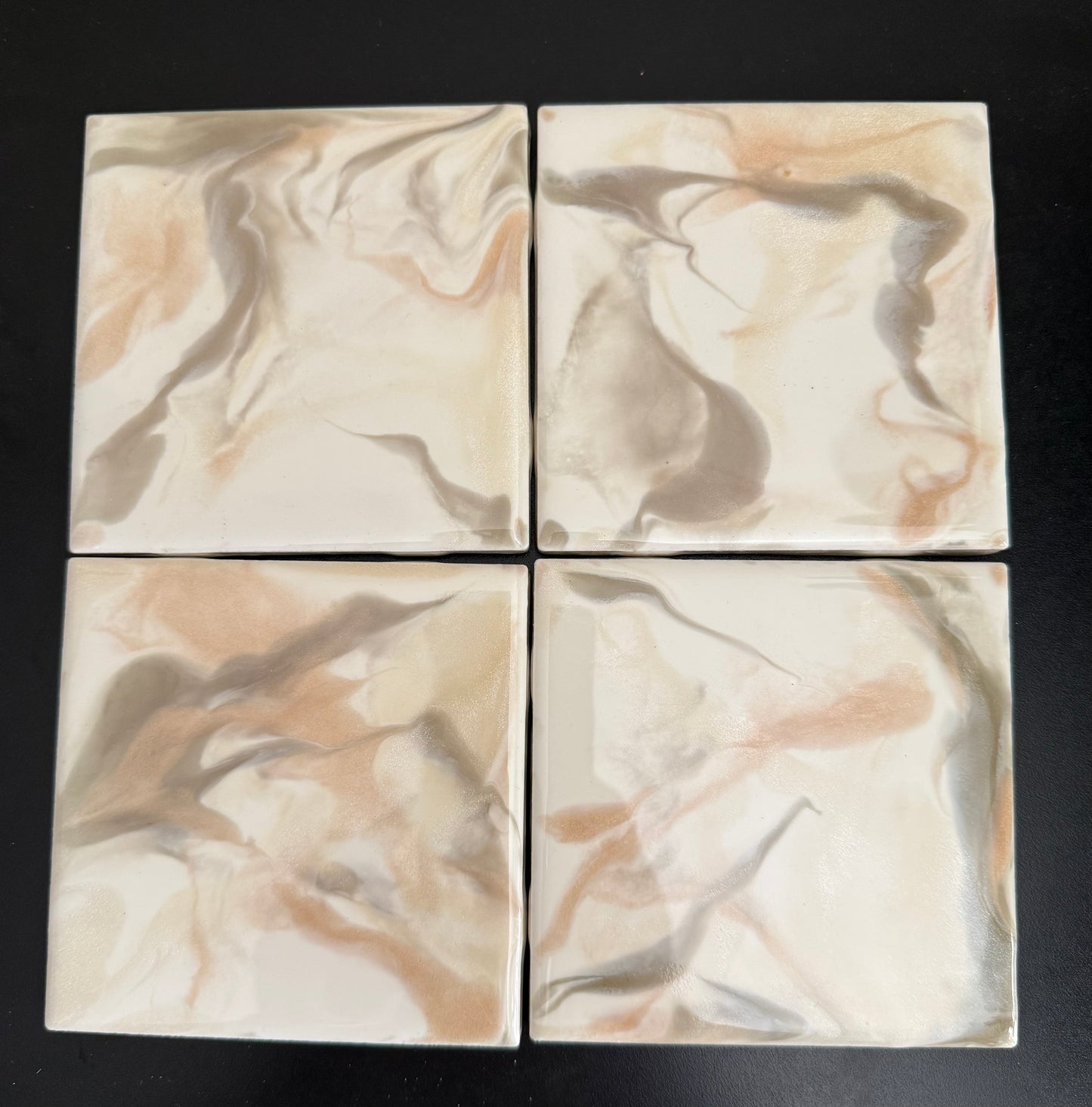 Coasters - Silver, copper, gold and pearl