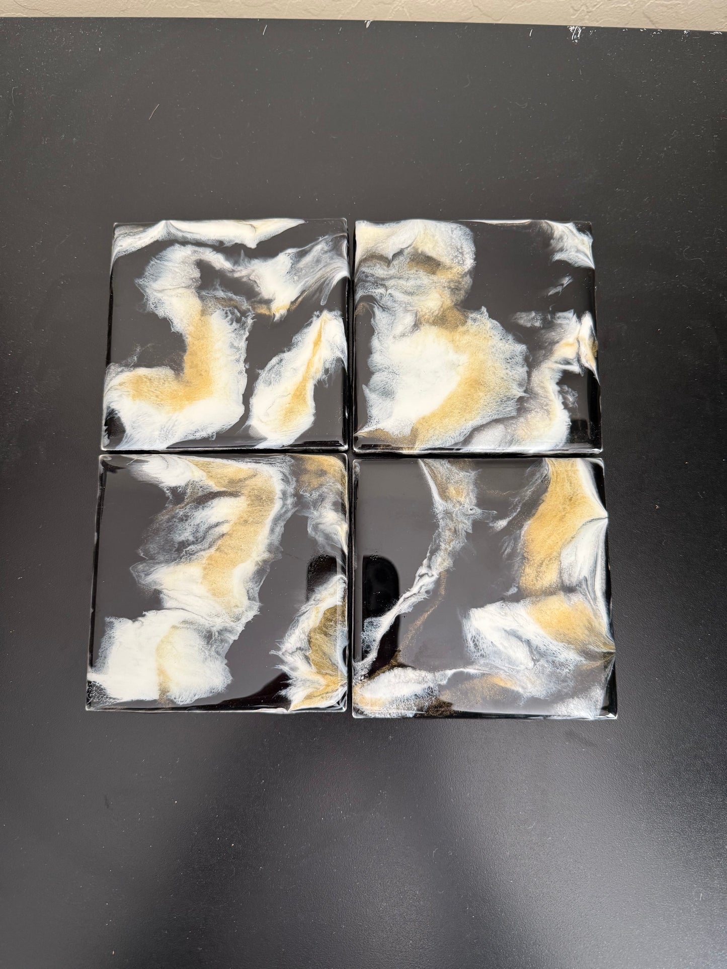 Coasters - Black, Gold and White