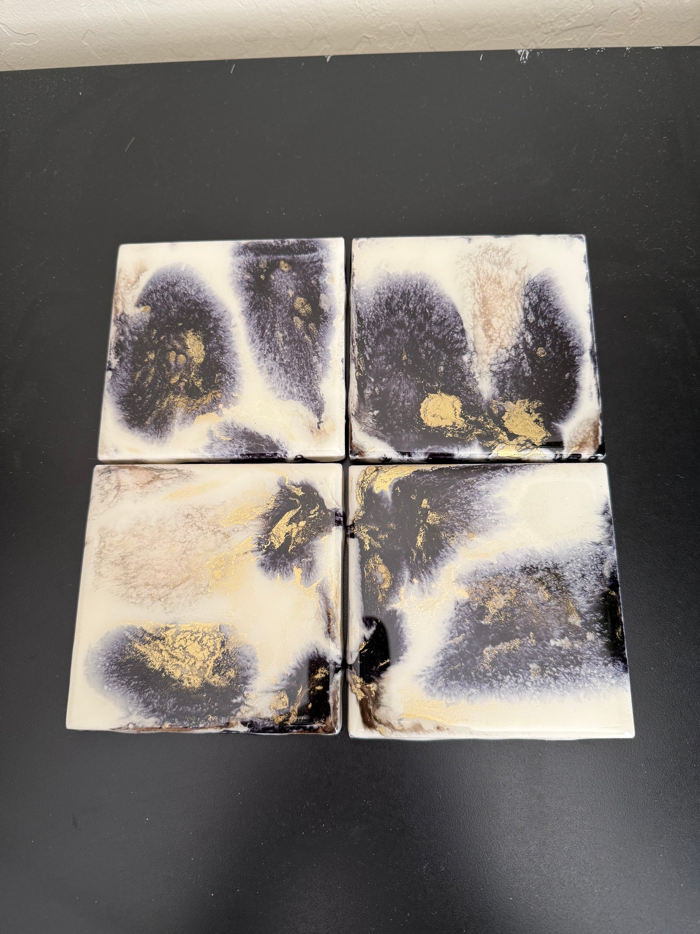 Coasters- Black, Gold, Bronze and White (SOLD)