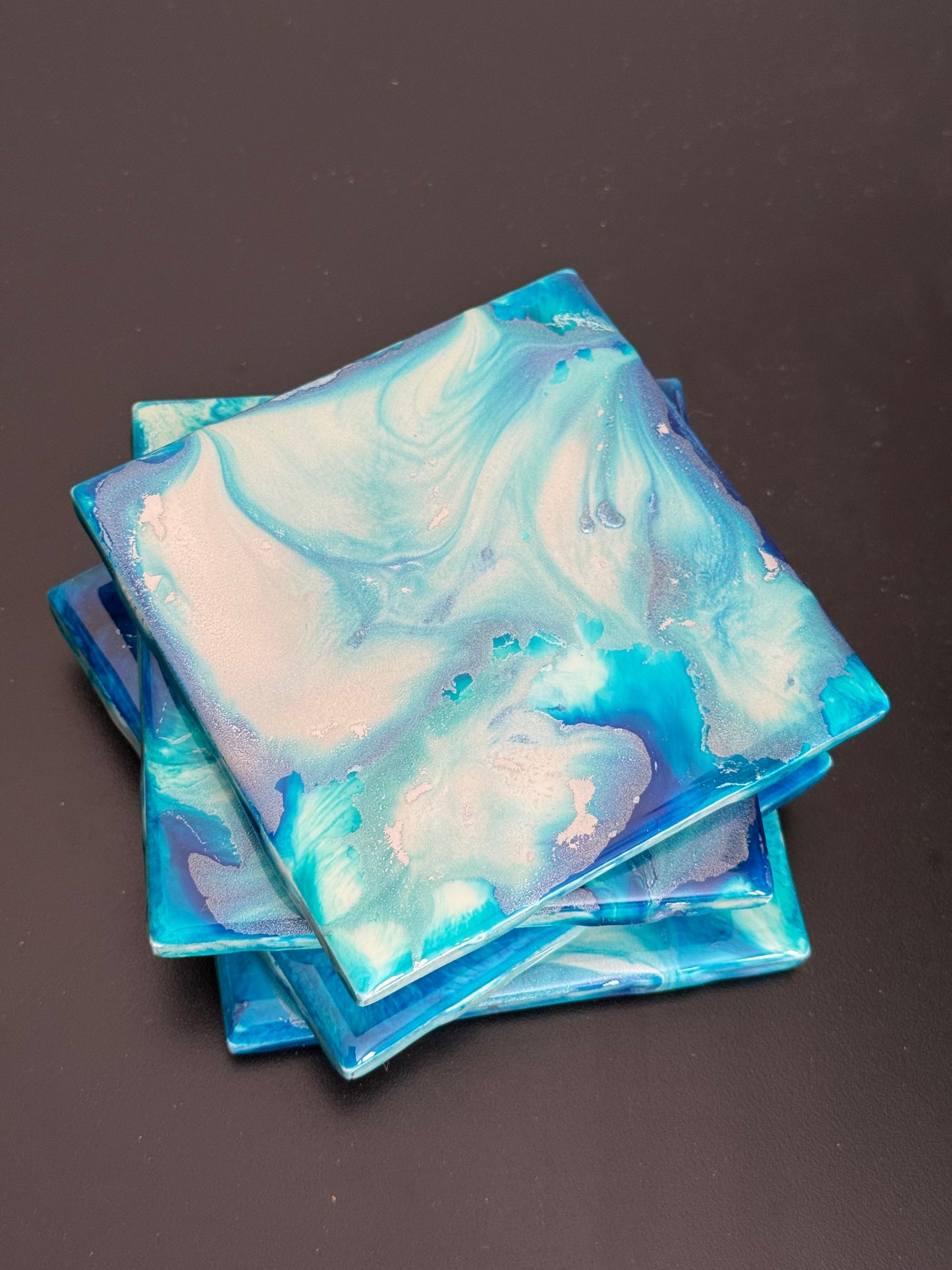 Coasters- Blue, Green, Silver and Pearl