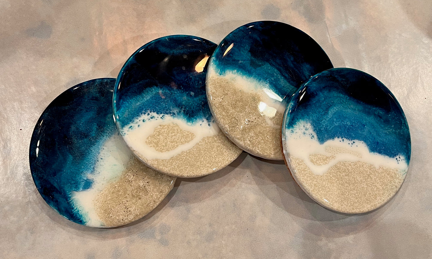 Resin Coasters- Round Ocean (SOLD)