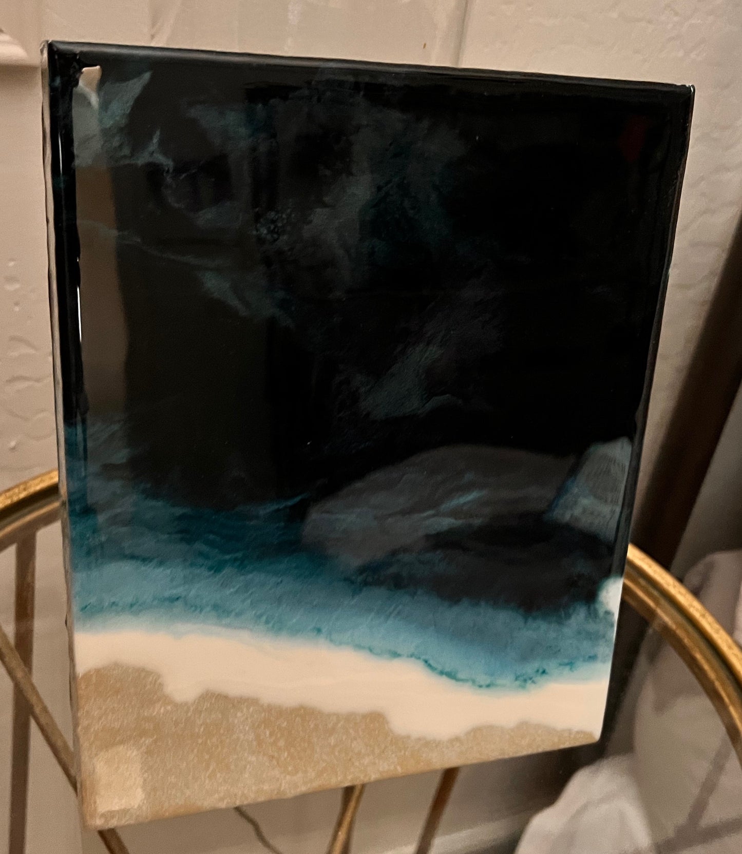 Resin Ocean Inspired Decorative Block 8x10x2