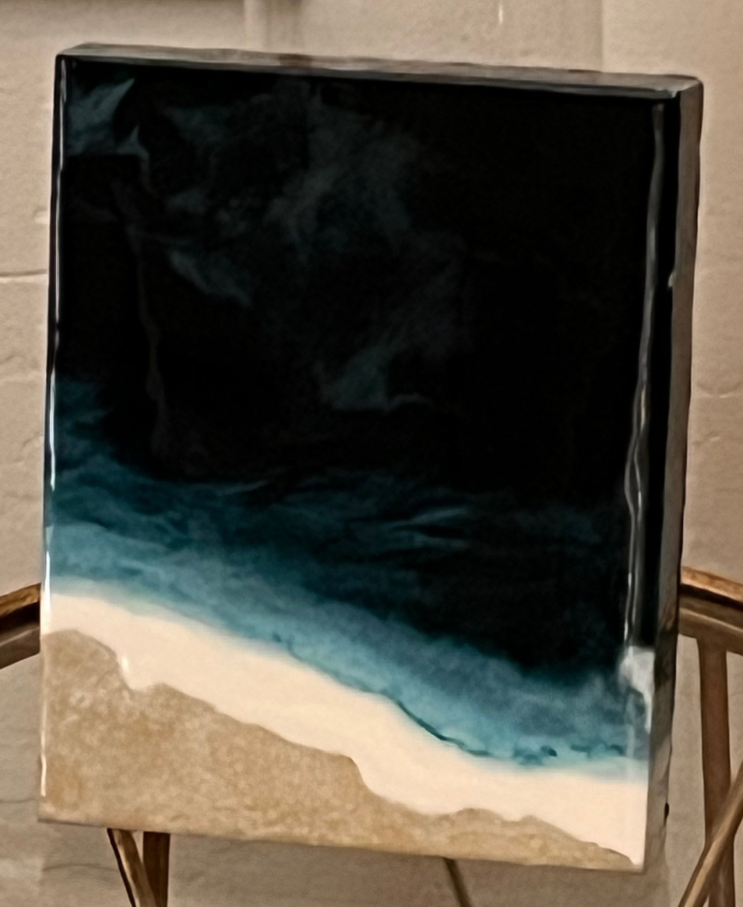 Resin Ocean Inspired Decorative Block 8x10x2