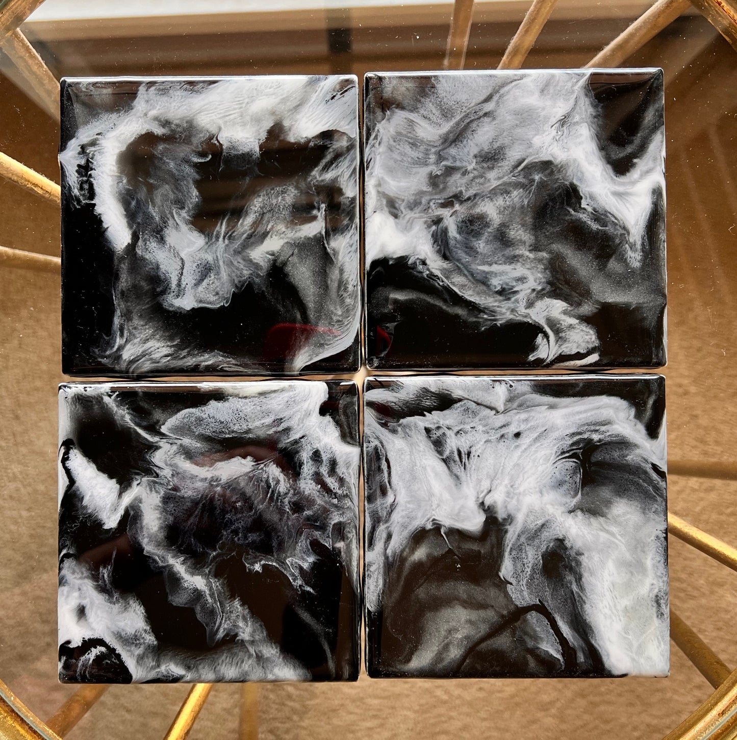 Resin Coasters - Black and White (SOLD)