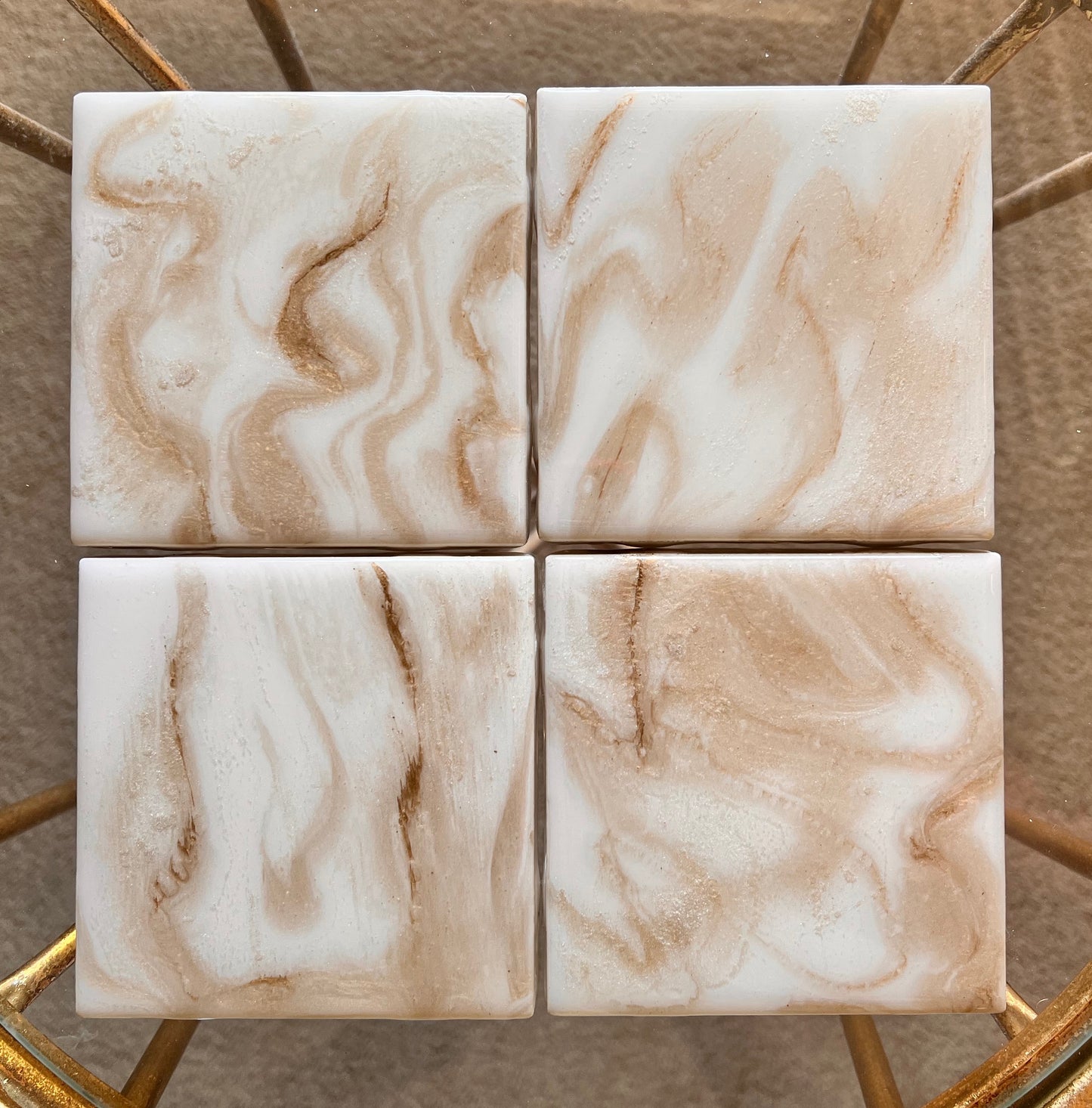 Resin Coasters- White, Gold and Pearl (SOLD)