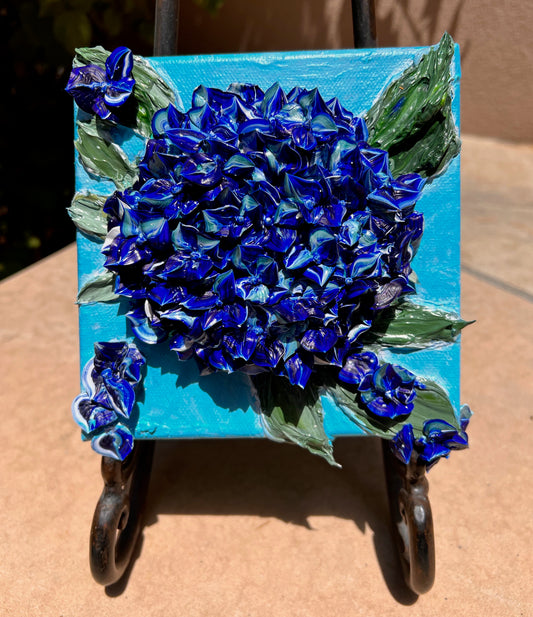 Full Bloom Blue Hydrangea 6x6x1.5 (SOLD)