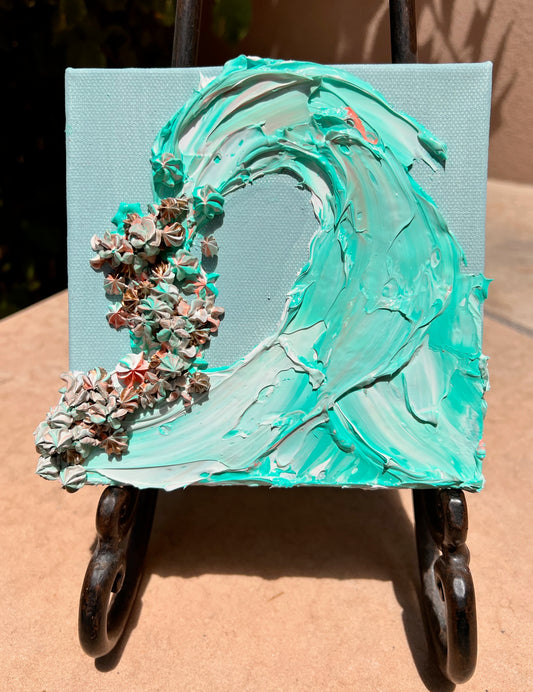 Turquoise Wave #2 6x6x1.5