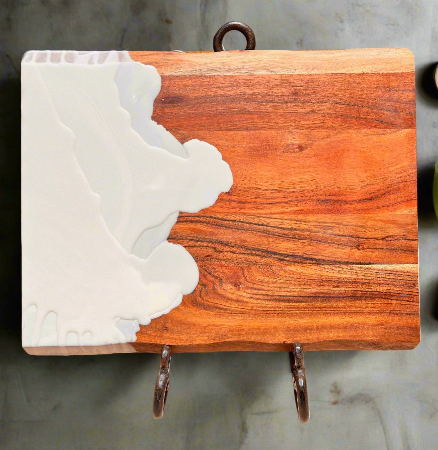 Charcuterie Board - modern layers of white resin