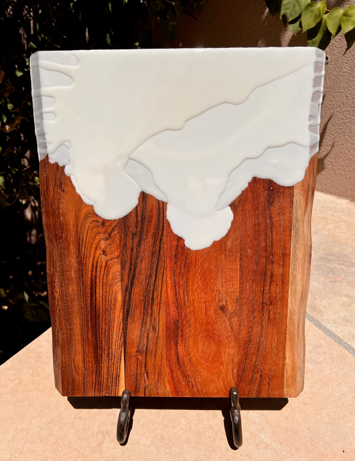 Charcuterie Board - modern layers of white resin