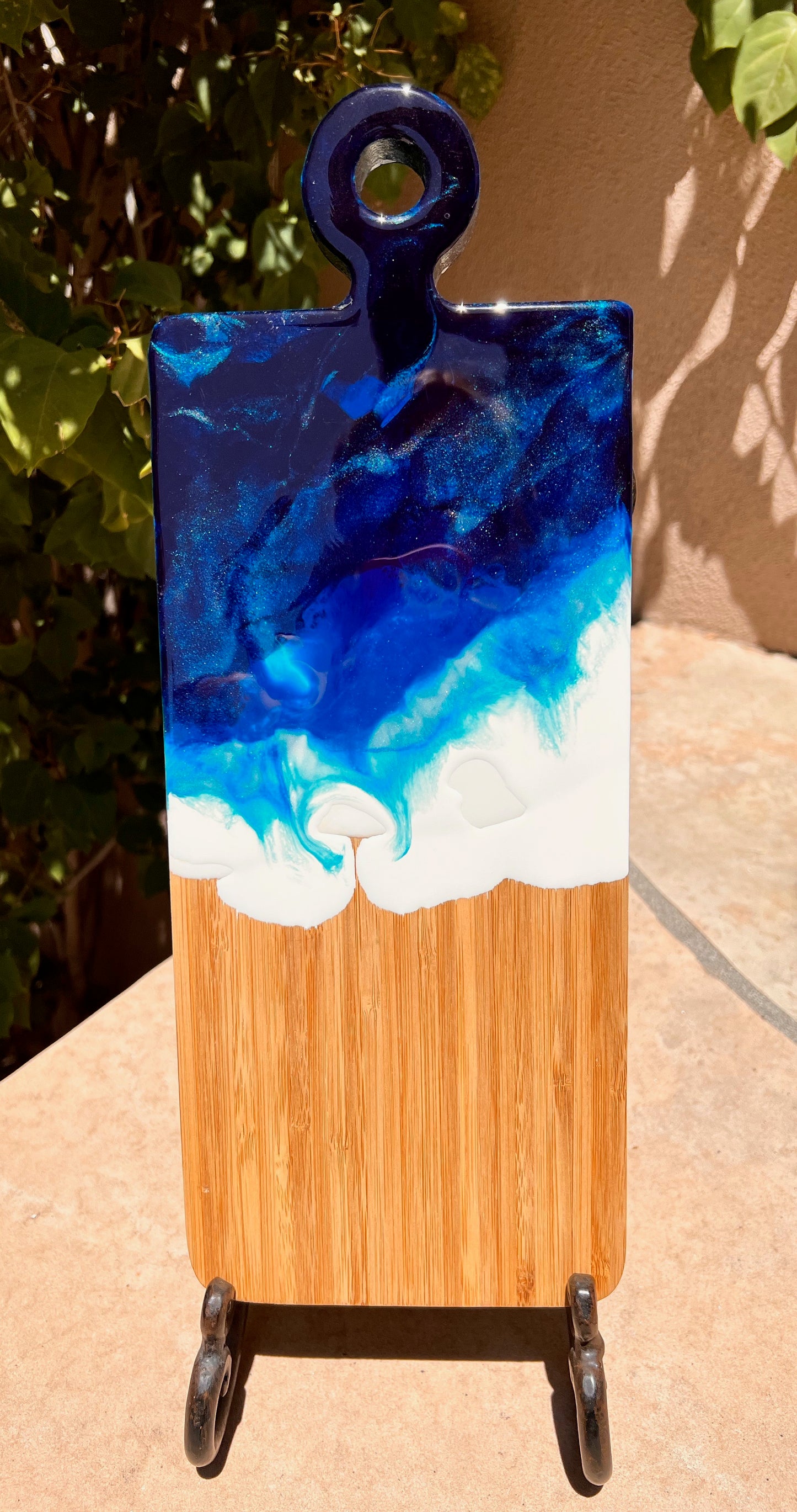 Charcuterie Board - Deep blue, light blue and white (SOLD)