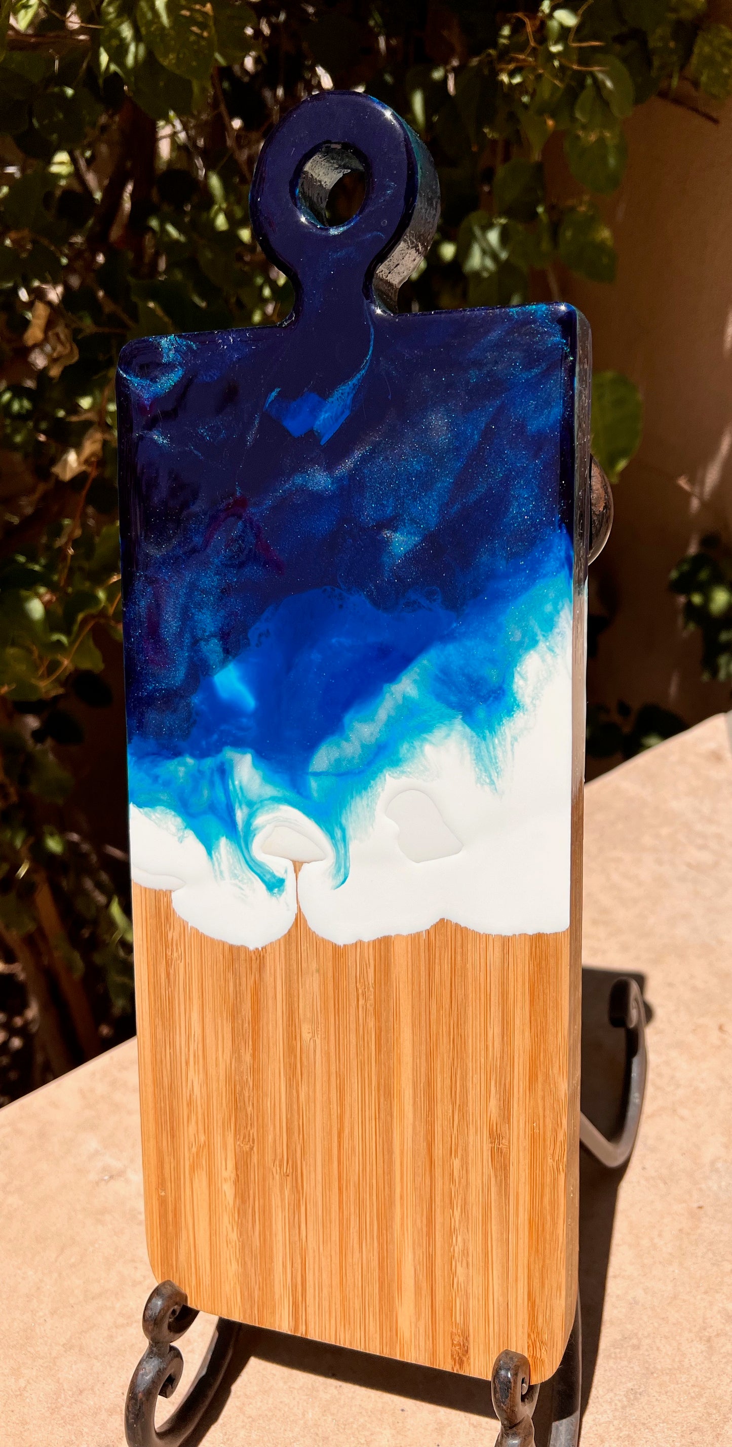 Charcuterie Board - Deep blue, light blue and white (SOLD)