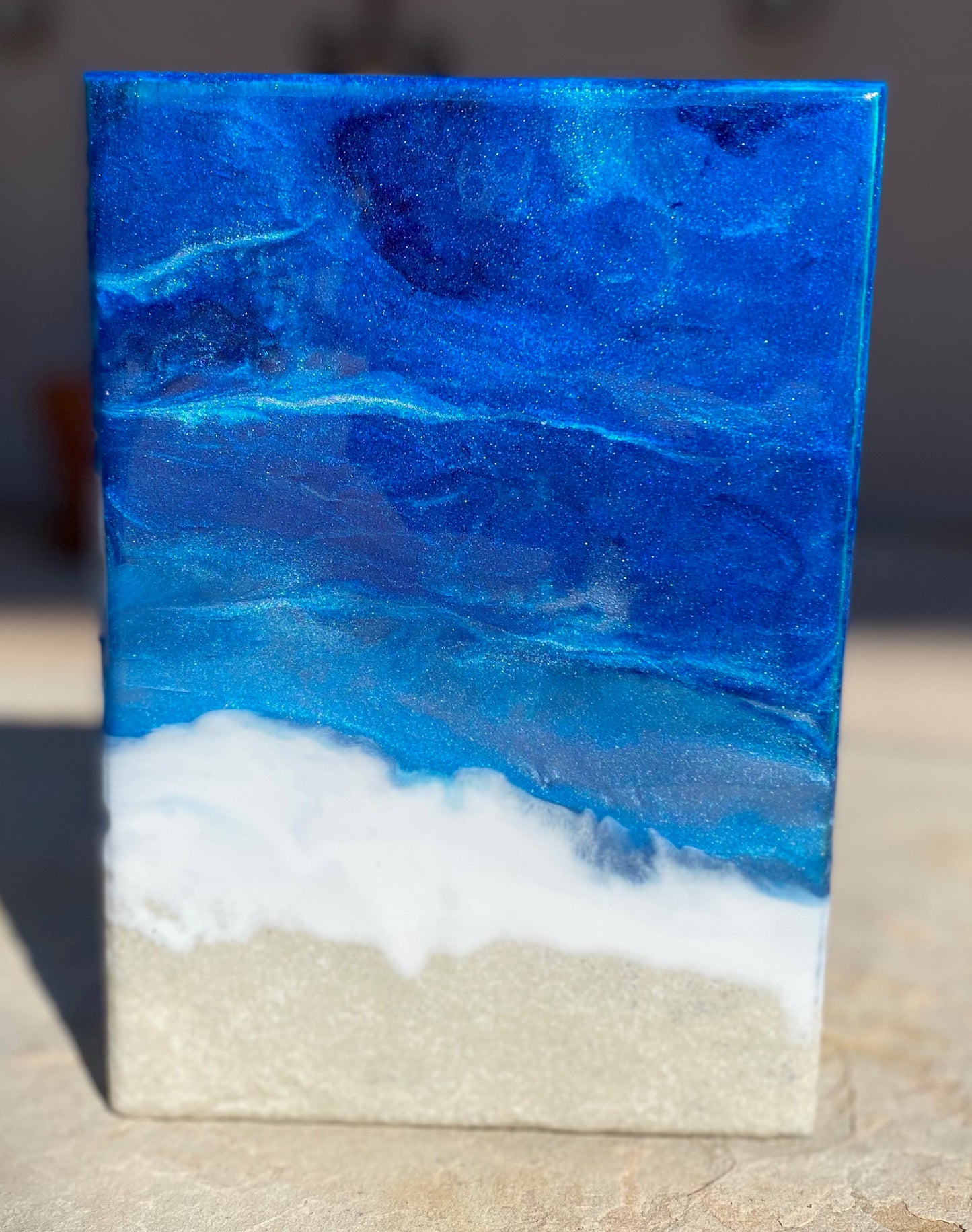 Resin Ocean Inspired Decorative Block 6x9x1.5