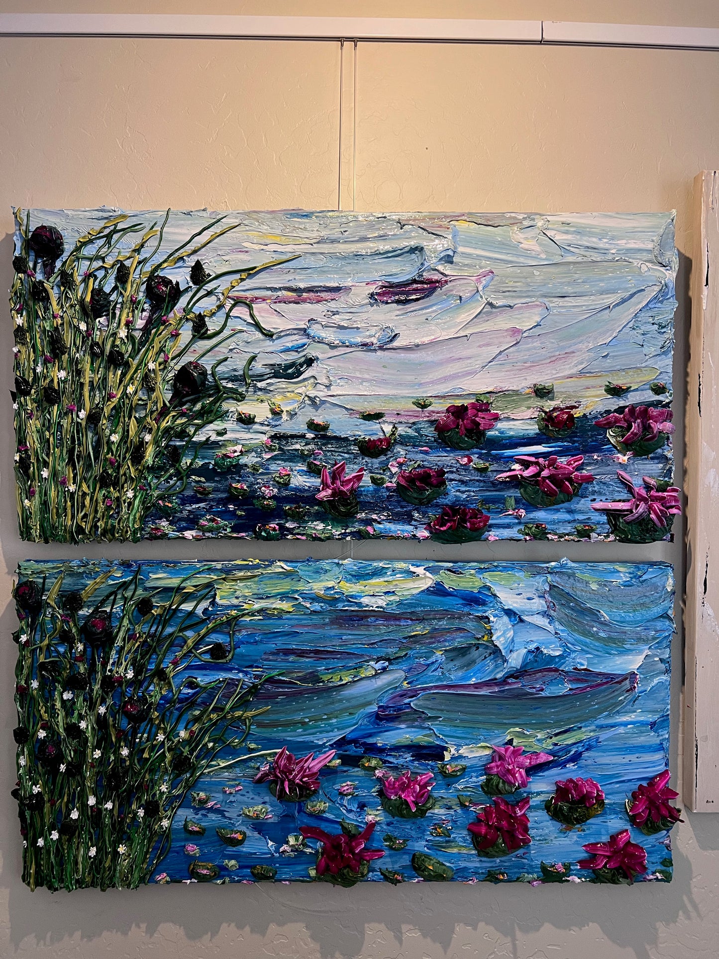 Water Lilies on a Sunny Day 18x36x1.25