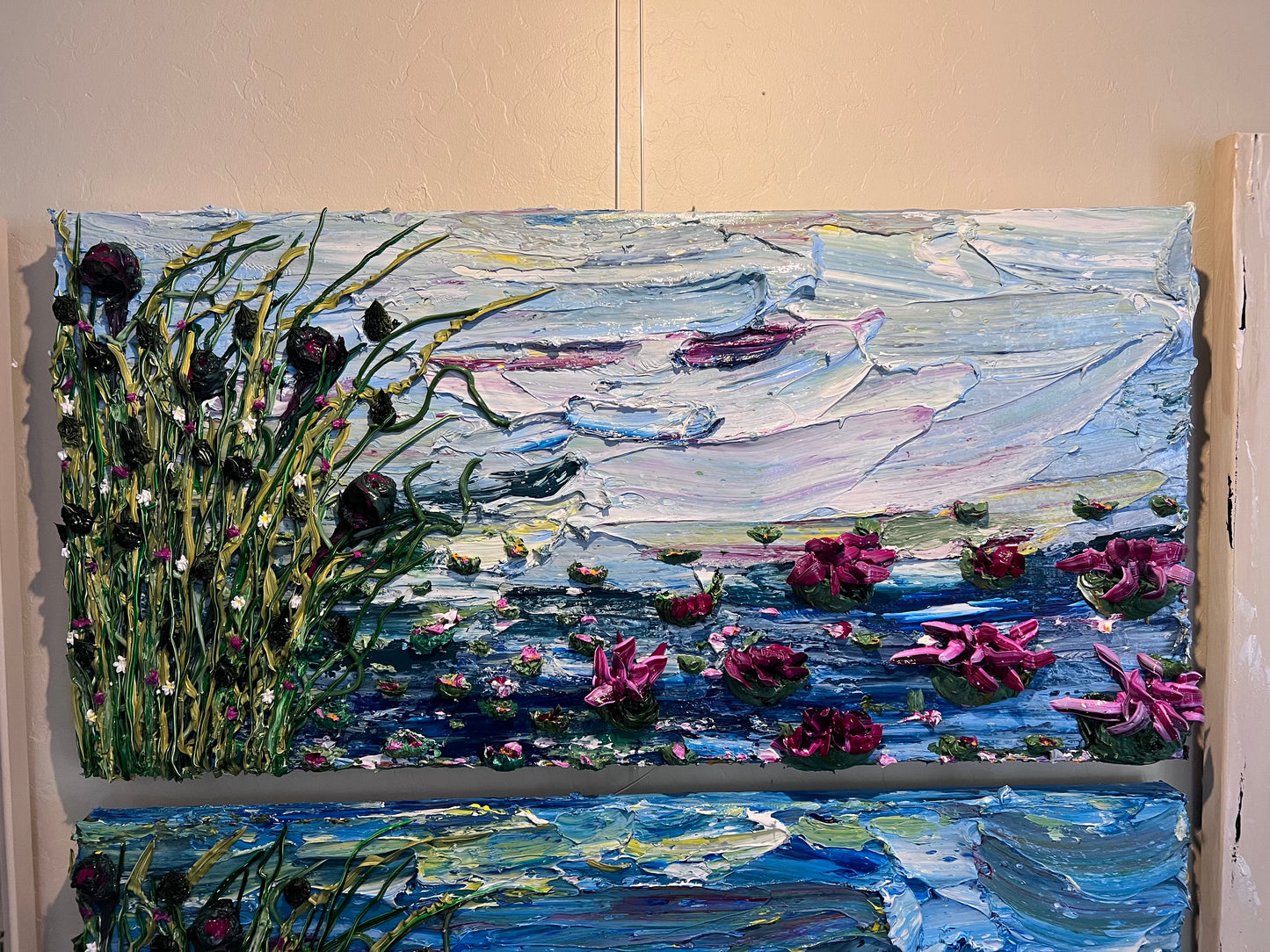 Water Lilies on a Sunny Day 18x36x1.25