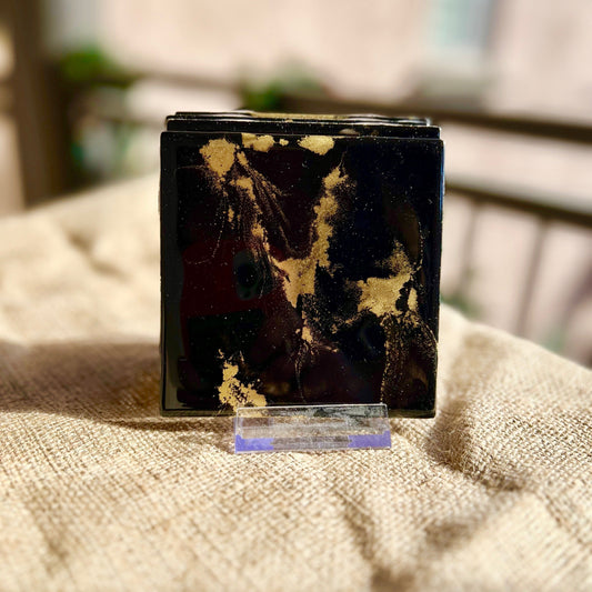 Resin Coasters - Black and Gold