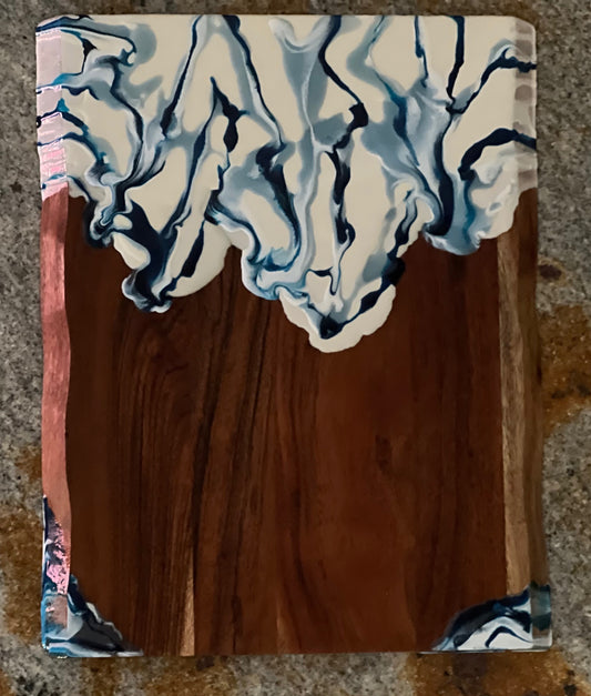 Charcuterie Board - modern layers of white resin